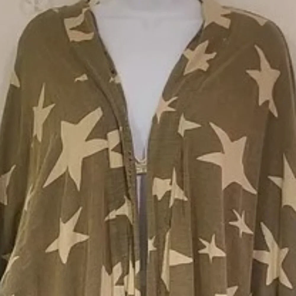 Jaded Gypsy Olive Off White Star Gazer Duster Women's OS - Picture 2 of 6